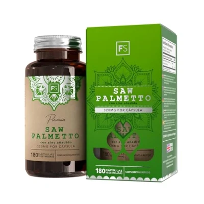 Imagen de FS Saw Palmetto 320mg Palmeto con Zinc por Porción 180 Cápsulas de Alta Potencia Serenoa Repens Capsulas Veganas Sin OGM, Gluten, Lácteos y Alérgenos Fabricado en el RU