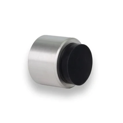 Imagen de EVI Herrajes Tope de Puerta Adhesivo para Pared 28 x mm Goma Negra Acero Inoxidable Acabado Mate Gran Adhesión 100% Funcional Mod. I 198/28 TPM AM