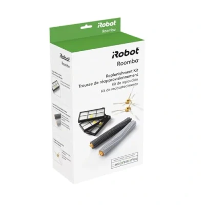 Imagen de iRobot Roomba Piezas de repuesto auténticas 800 y 900 Series Kit reposición (3 filtros AeroForce, 2 cepillos laterales giratorios 1 juego goma multisuperficie)