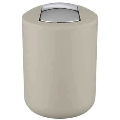 Imagen de Wenko Cubo con tapa oscilante Brasiltaupe 2 l a prueba de rotura Capacidad: l, Plástico (TPE), 14 x 21 cm, Taupe