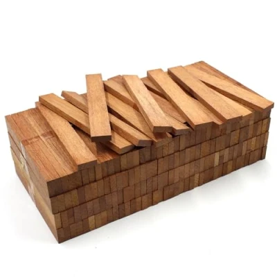 Imagen de 80 tiras de madera 22 x 10 mm, bloques sueltos para manualidades (merbau mm)