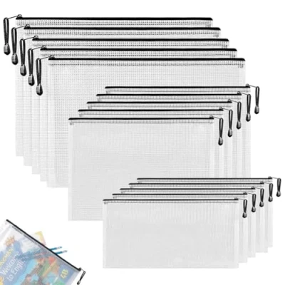 Imagen de 15 Piezas Bolsas de Documentos A4+A5+A6 Bolsa Archivo Cremallera Carpeta Plástico Impermeable Almacenamiento para Oficina Estudio Suministros