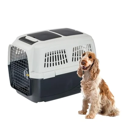 Imagen de Ferplast Transportín Perro Clipper Plus, IATA, para Perros Medianos MAX 20 Kg, Cierre Seguro, Doble Compartimento Accesorios, Asa extraíble, 71 x 50 h 51 cm