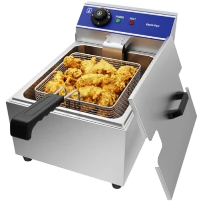 Imagen de TAIMIKO Freidora eléctrica comercial única tanque de acero inoxidable 3000W 220V 240V Termostato 60 200 C