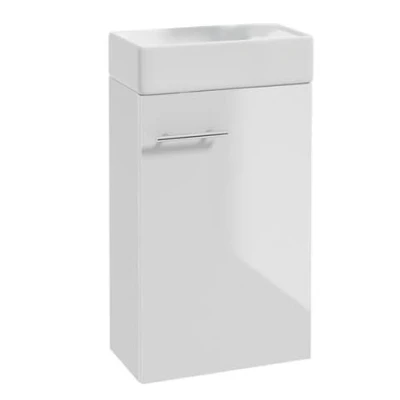 Imagen de Deftrans Domodomo Armario de baño con Lavabo, Lavabo 40 x 60 21,3 cm, Pared para pequeño, Invitados, Mueble