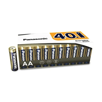 Imagen de Panasonic EVERYDAY POWER Pila alcalina AA Mignon LR6, Para una energía fiable, Paquete sin plástico con 40 unidades