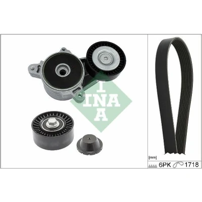 Imagen de INA 529 0515 10 Juego de correas trapeciales poli V Revisar/sustituir poleas libres del alternador DODGE: Caliber, MITSUBISHI: Outlander 2 SUV