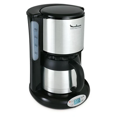 Imagen de Cafetera termo Moulinex FT3628 Subito con temporizador digital, 4 programas, jarra térmica, 0,9 litros, acero inoxidable/negro mate