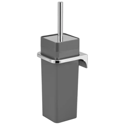 Imagen de bremermann Savona Escobillero cuadrado para inodoro (incluye soporte de pared, escobillero), color gris