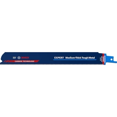 Imagen de Bosch Professional 1x Hoja de Sierra sable Expert ‘Medium Thick Tough Metal’ S 1155 HHM (para acero resistente, Láminas inoxidable, Longitud 225 mm, accesorios sable)