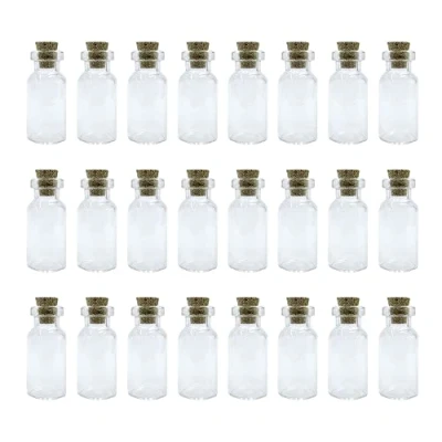 Imagen de WYAN 24 Pcs 3ML botellas Cristal pequeñas,Botellas De Cristal,Mini Frascos Herméticos,para Regalitos Boda, Fiesta, Especias y Mermelada