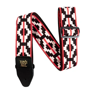 Imagen de Ernie Ball Correa para guitarra, jacquard, diseño en rojo (Ristra Red)