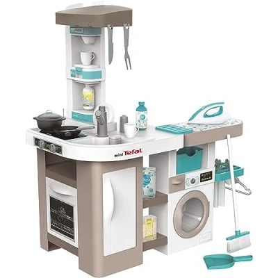Imagen de Smoby Cocina de Juguete Cleaning, 2 en 1, con Funciones y Limpieza, Lavadora, Tendedero, Plancha, Adecuado a Partir 3 Años (7600311050)