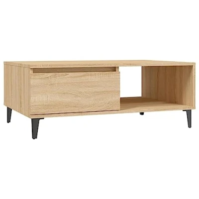 Imagen de vidaXL Mesa de Centro Auxiliar Consola Mesita Salón Lateral Té Café Sofá Sala Estar Muebles Mobiliario Contrachapada Color Roble Sonoma 90x60x35cm