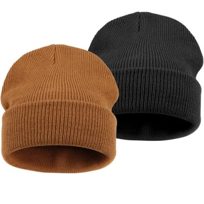 Imagen de DRESHOW 2 Piezas Toddler Beanie Kids Invierno Sombreros Niños Soft Knit Unisex Sombrero para Bebé Niñas Gorro Cálido Beanies 6 Meses 7 Años