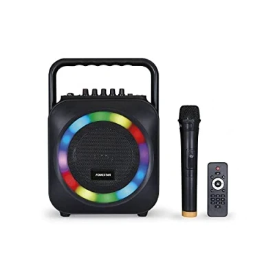 Imagen de Altavoz portátil Fonestar BOX 35LED, Micrófono, Bluetooth, Karaoke, Efectos luminosos, Negro