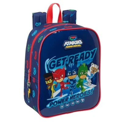 Imagen de Safta PJMASKS Ready Mochila Infantil, Niño, Escolar, Adaptable a Carro, Ideal para Guardería, Cómoda y Versátil, Calidad Resistencia, 22x10x27 cm, Color Azul Marino