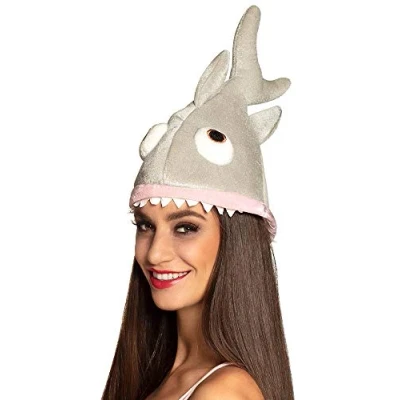 Imagen de Boland 99951 Sombrero de peluche tiburón para adultos, pez, mundo submarino, tocado, accesorio, lema fiesta, carnaval