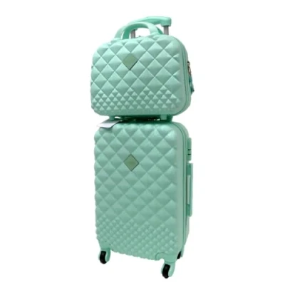 Imagen de Camomilla Juego 2 Piezas Maletas, Trolley (40 lt.) + Neceser (15 lt.), Material Rígido, Ruedas Pivotantes, Color Azul Verde