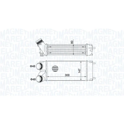 Imagen de MAGNETI MARELLI 351319204670 Intercooler CITROËN: Berlingo II, C4 Coupé, II Furgón, PEUGEOT: 308 I Hatchback, Partner Tepee