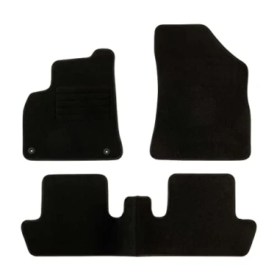 Imagen de DBS 1763959 Alfombrillas de coche A medida para 3 uds. Antideslizante Moqueta en negro 900 g/m² Aspecto terciopelo Modelo Star
