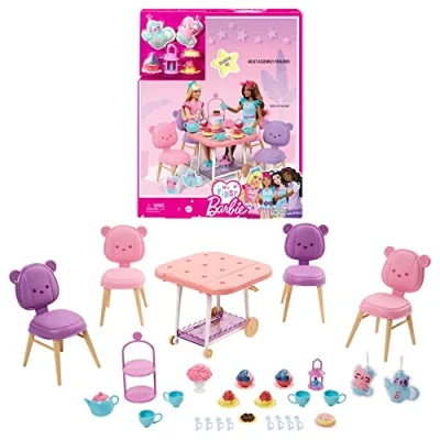 Imagen de Barbie Mi Primera, Juguete para niñas y niños de más 3 años, Primera Fiesta del té Set Juego muñecas con Accesorios (Mattel HMM65)