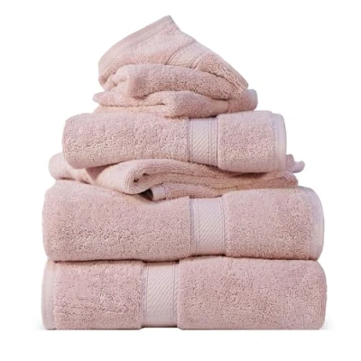 Imagen de SUPERIOR Juego de Toallas algodón 900 g/m2, Color Rosa té, 6 Piezas