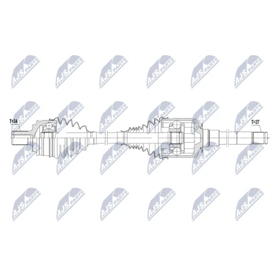 Imagen de NTY NPW ME 219 Árbol de Transmisión Eje delantero, derecha 1007mm automática