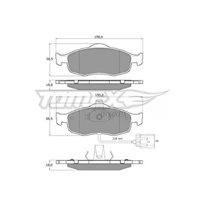 Imagen de TOMEX brakes TX 11 191 Juego de pastillas freno Eje delantero con contacto avisador desgaste FORD: MONDEO 2, 1, Cougar Coupé