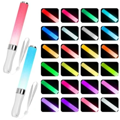 Imagen de 2 Piezas Barras Luminosas, Varita Intermitente LED, Bastones Luminosos, Palos Luminosos Boda, Varitas Luminosas para Fiesta, Cumpleaños, Navidad