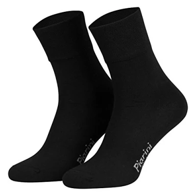 Imagen de Piarini 8 pares de calcetines unisex Sin elástico Caña cómoda Negro 35 38