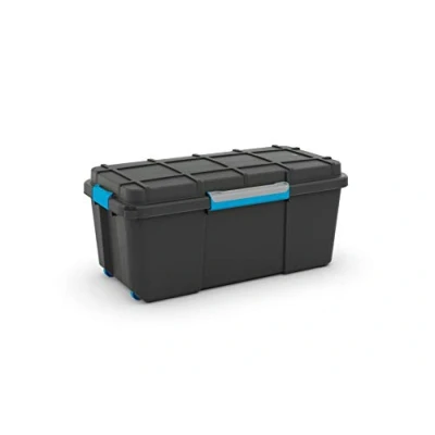 Imagen de Keter Scuba Box Caja de ordenación XL, Almacenamiento, 74x45xH46 cm, para Guardar Herramientas, Color Negro y Azul
