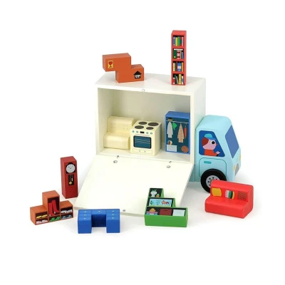 Imagen de VILAC Pack it Right Mover Ingela P.Arrhenius creativos 1 camión 19 Piezas Juegos de Despertar Madera Juguete para niños a Partir 5 años 7635