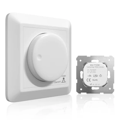 Imagen de Lamptobe LED dimmer switch AC200 240V, para lámparas con función de memoria, LED/incandescentes/halógenas regulables 5 250W, blanco