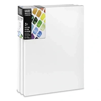 Imagen de Liquitex Bastidor estable de madera abeto, lienzo preimprimado blanco acrílicas y pinturas al óleo, Algodón, 40 x 50 cm