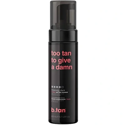 Imagen de b.tan Espuma Autobronceadora Oscura Too Tan to Give a Damn 1 hora, sin olor bronceado falso, Apto para veganos, crueldad animal, 200ml
