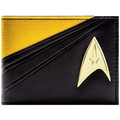 Imagen de USS Starfleet Command Uniforme Emblema Metálico Billetera/Cartera Bi Fold ID &amp; Tarjetero, Amarillo