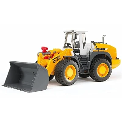 Imagen de bruder 02430 Cargadora sobre ruedas Liebherr L574, cuchara frontal, obra, vehículo de construcción, juguete