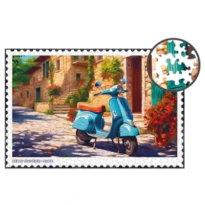 Imagen de Milliwood Hello Traveler Encantador Juego de Rompecabezas Maravilloso Entretenimiento para Toda la Familia Forma Irregular Roma 51x34cm 500 Piezas
