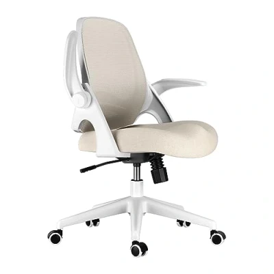 Imagen de Hbada J1 Silla de Oficina con apoyabrazos Plegables, Oficina, sillón ergonómico Malla Transpirable, Giratorio 360 , Altura Ajustable, Gris