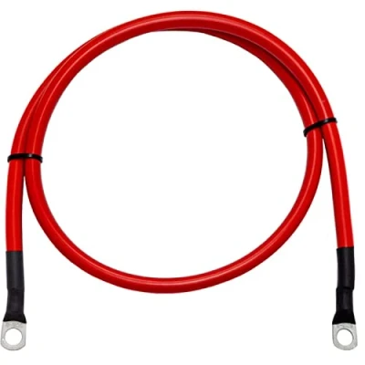 Imagen de Lumonic 25cm cable de la batería tierra con 35mm² sección transversal rojo alimentación automoción 2x tubo terminal c
