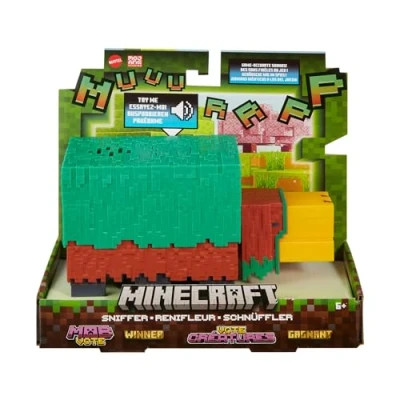 Imagen de Mattel Minecraft Sniffer, Figura de acción 8,25cm con Sonidos fieles al Juego y diseño pixelado, Ganador la votación Criaturas 2022, Juguete Regalo para niños niñas +6 años, HXM85