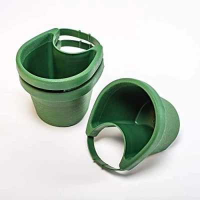Imagen de UPP Maceta para Tubo Vertical I macetas Tubos o columnas Verticales de desagüe balcón (14x9x11,5cm c/u, 3 Unidades, Verde)
