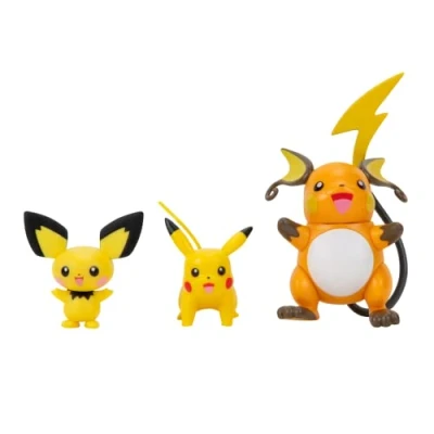 Imagen de Pokemon PKW2778 Select Paquete de 3 Figuras Batalla Pichu y Pikachu Raichu Pulgadas, Evolution Multipack Style 2