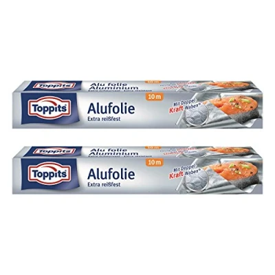 Imagen de Toppits Papel de aluminio doble fuerza (10 m x 29,5 cm), 2 unidades (2 10 metros)