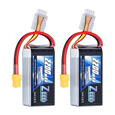 Imagen de Zeee 3S Lipo Batería 11.1V 50C 2200mAh Corta con Enchufe XT60 para RC Coche Camión Vehículos Barco Drone Avión Cuadricóptero Helicóptero FPV Racing Hobby Modelos (2 Piezas)