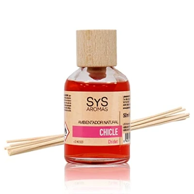 Imagen de Ambientador Mikado Chicle 50ml. Difusor de Varillas Perfumadas. Palitos Ratán. Aroma a con notas dulces y afrutadas.