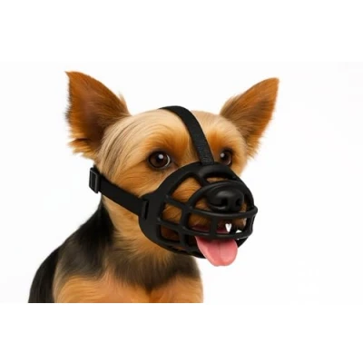 Imagen de Bozal para Perros XS de Silicona Ajustable y Suave Seguro cómodo Entrenar, pasear o visitar al Veterinario Flamingo Benzo