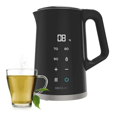 Imagen de Cecotec Hervidor de Agua 1,7L Thermosense 800 Neo. 2200W Potencia, Pantalla Digital, Función Keep Warm, Acero Inox Interior, Cool Touch y Ajuste Temperatura Entre 40 100C