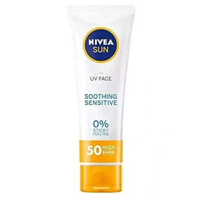 Imagen de Nivea Sun UV Face Sensitive Calmante UVA/UVB, 0% pegajosa sensación de piel protección solar SPF50+, 50 ml
